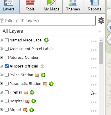 layer list view